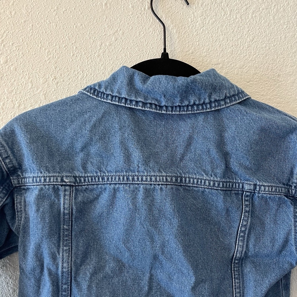 Vintage Disney Jean Jacket Kids Size 6 Mickey Mouse Retro Embroidered Patches - Picture 9 of 12
